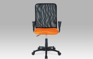 Kancelářská židle, látka MESH oranžová / černá, plyn.píst