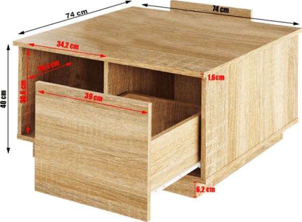 Konferenční stolek DALAN, dub sonoma