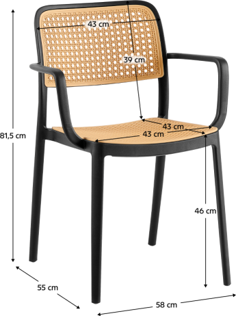 Stohovatelná židle RAVID TYP 2 černá/béžová